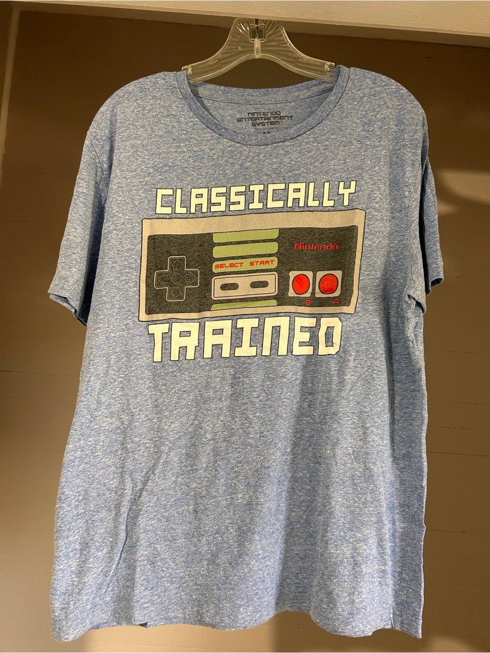 Nintendo Light Blue Retro NES Controller Graphic Tee